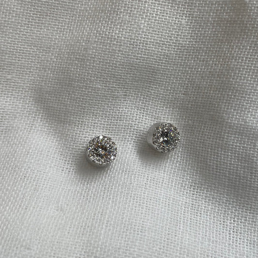 Round Fancy Stud Earrings