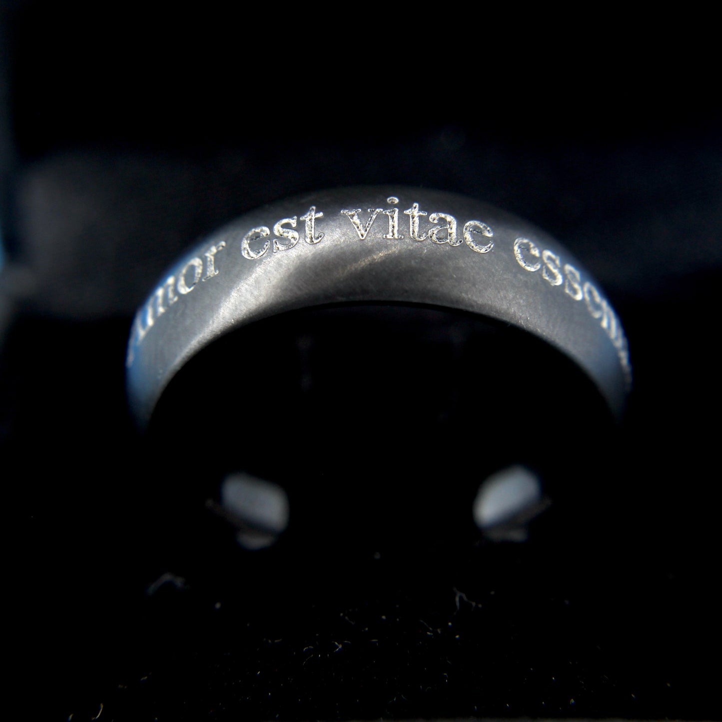 Black Zirconium Engraved Ring