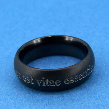 Black Zirconium Engraved Ring