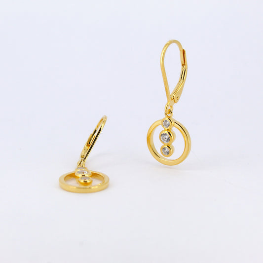 Gold Vermeil CZ Hoops