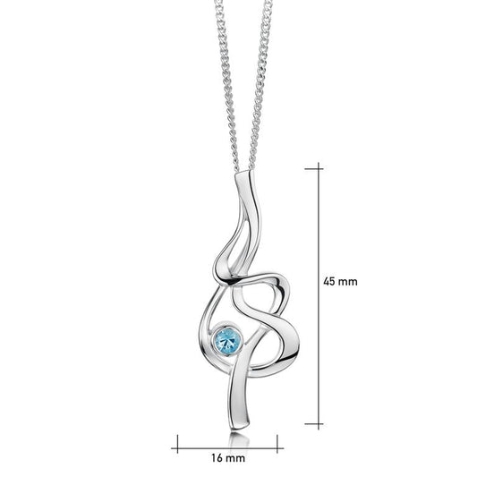Tidal Silver Pendant Necklace