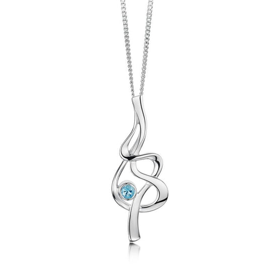 Tidal Silver Pendant Necklace