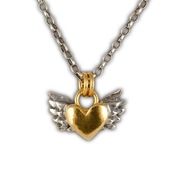 16" Chubby Winged Heart Necklace