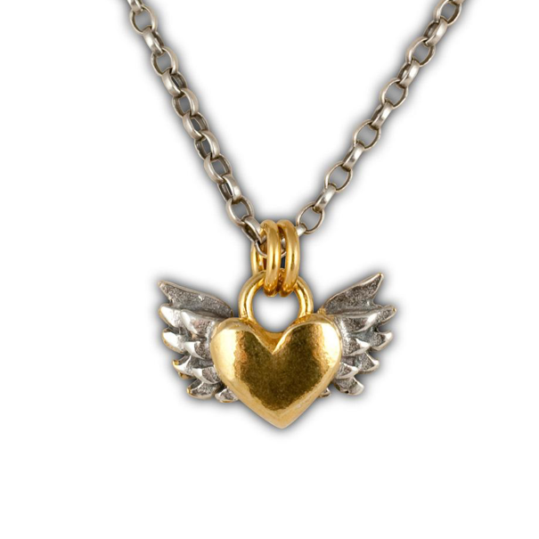 18" Chubby Winged Heart Necklace