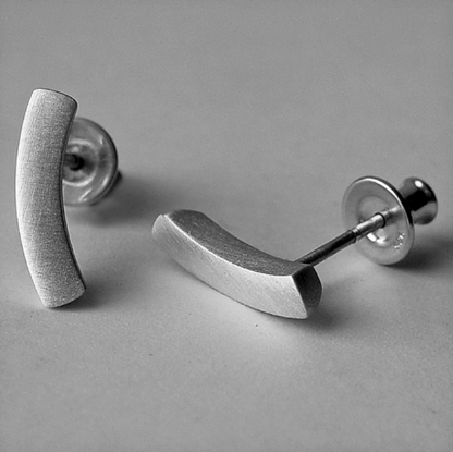 Rectangular Silver Stud Earrings