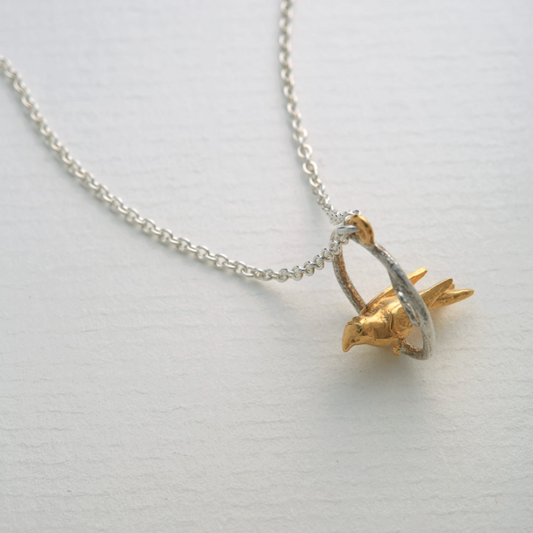 Tiny Bird Loop Necklace