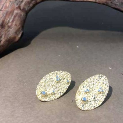 Large Oval Stud Earrings