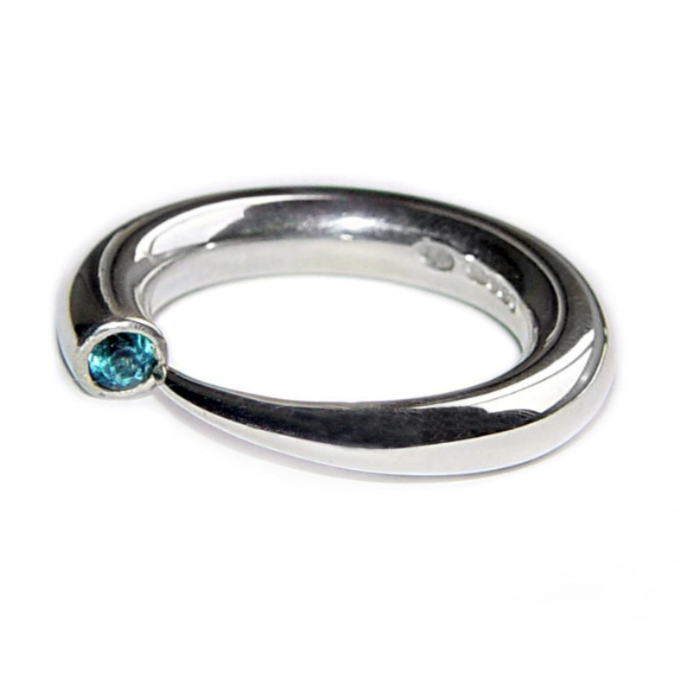 Blue Topaz Wiggle Ring