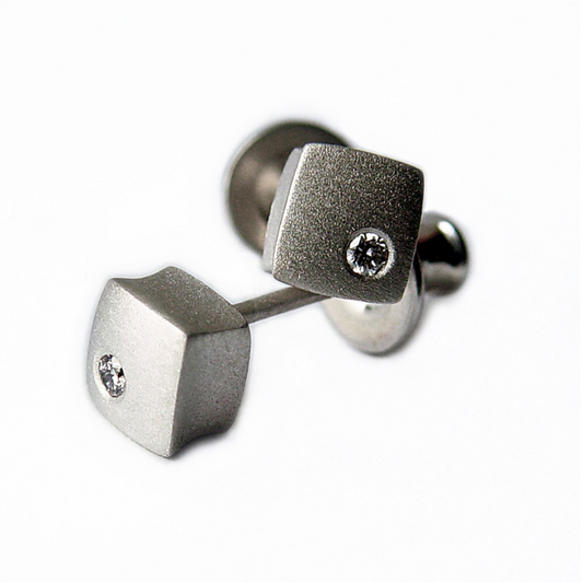 Square Diamond Studs