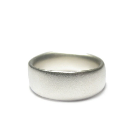 Wide Gently Undulating Silver Ring