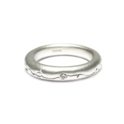 Round Silver 'on and on' Ring