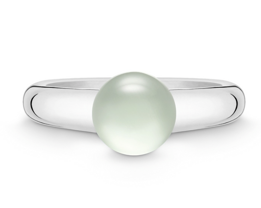 Prasiolite Cabochon Ring