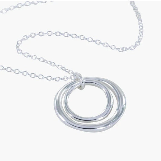 Two Ring Silver Necklace