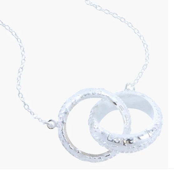 2 Ring Silver Necklace