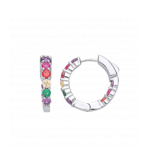 Multicolour Huggie Hoops