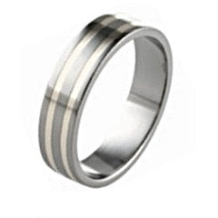 Striped Titanium Ring