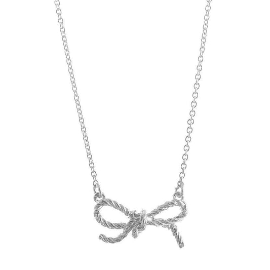 Little Silver Bow Necklace