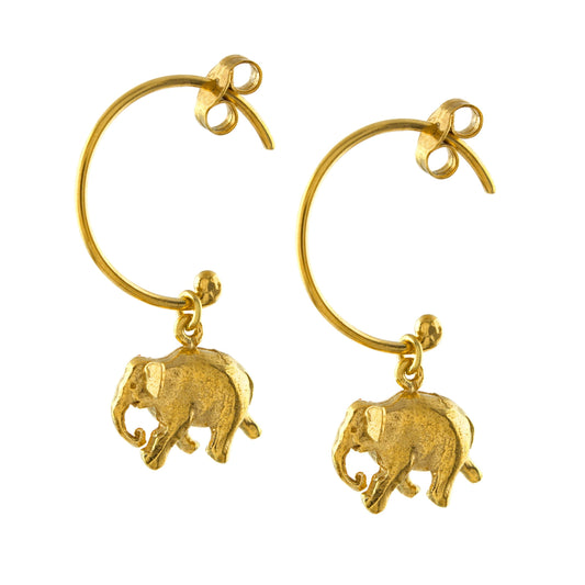 Indian Elephant Hoop Earrings
