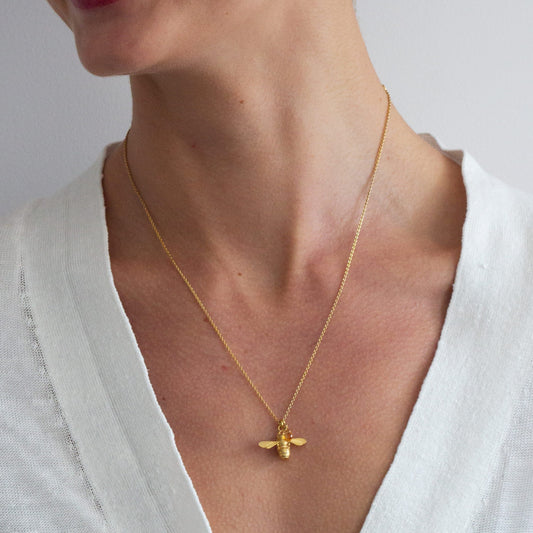 Honeybee and Citrine Necklace
