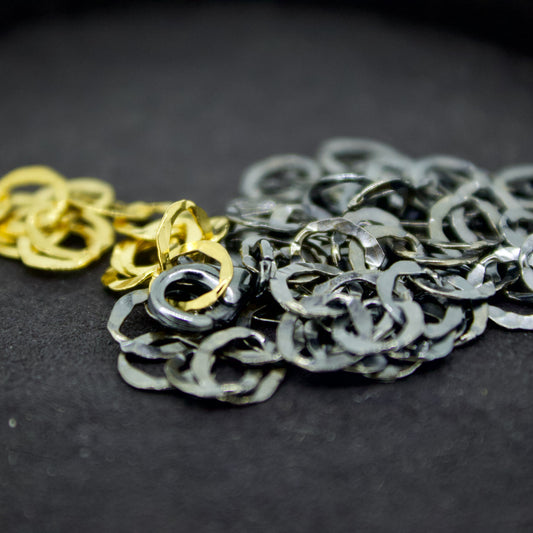“Goldener Schnitt” Oxidised Silver and Golden Necklace
