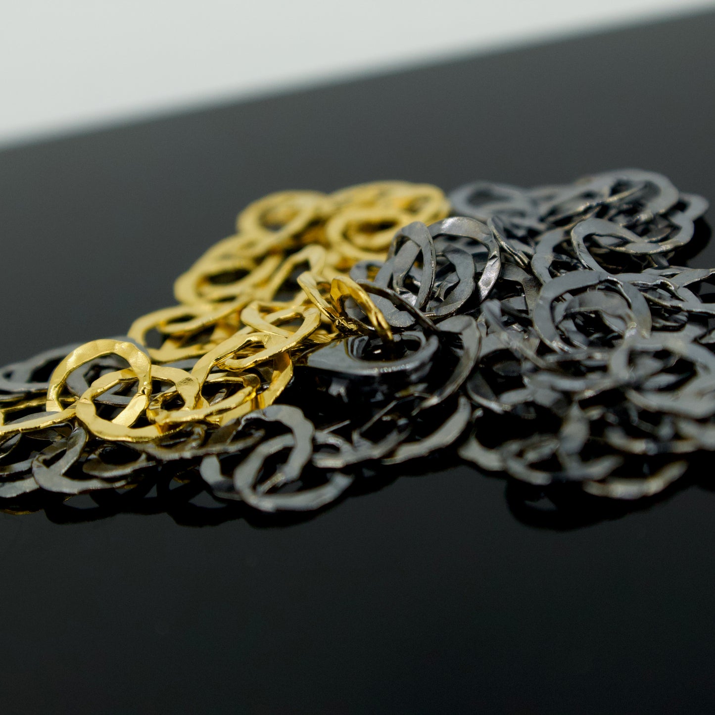 “Goldener Schnitt” Oxidised Silver and Golden Necklace